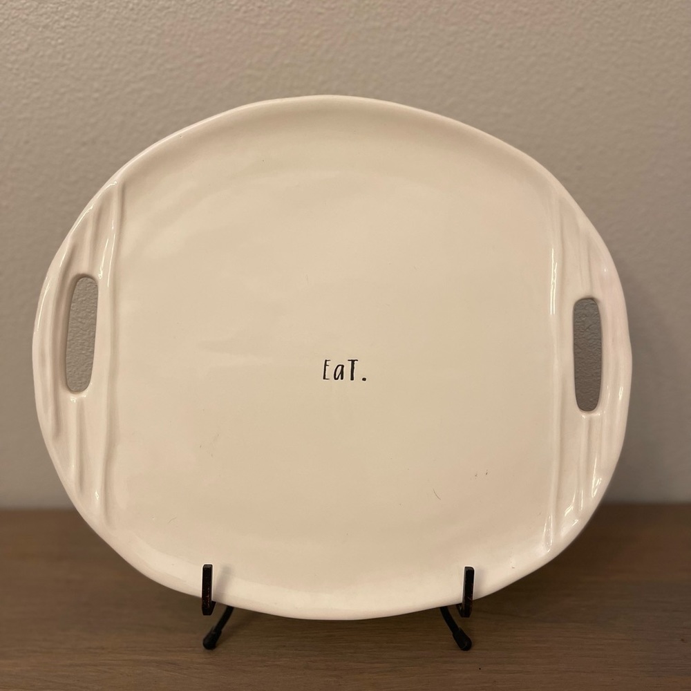 Rae Dunn platter with stand